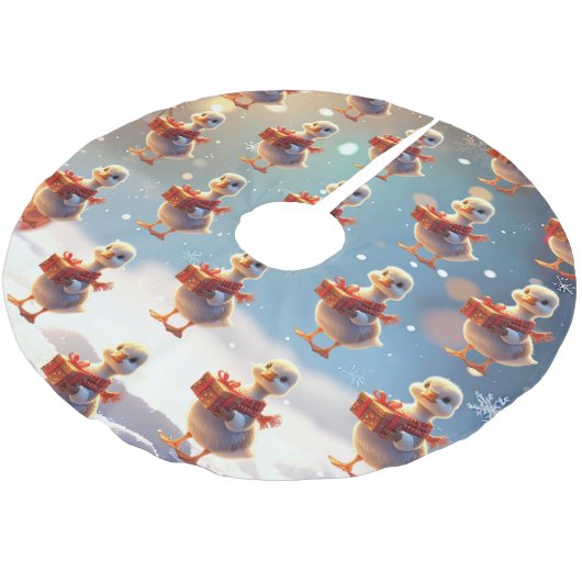 Little Duck Christmas Tree Skirt Kerstboom Rok (Gekanteld)