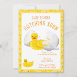 Little Duck Hatching Soon Baby shower Invitation Kaart