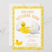 Little Duck Hatching Soon Baby Shower Invitation Kaart (Voorkant)
