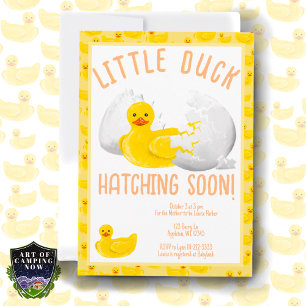 Little Duck Hatching Soon Baby shower Invitation Kaart