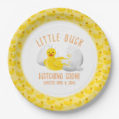Little Duck Hatching Soon Baby shower Invitation Papieren Bordje (Voorkant)