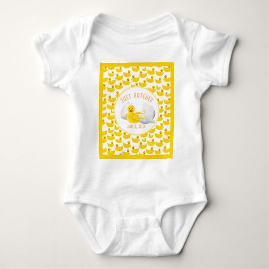 Little Duck Hatching Soon Baby shower Invitation Romper (Voorkant)