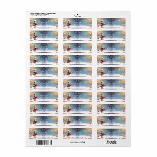 Little Duck Holiday Return Address Label (Full Sheet)