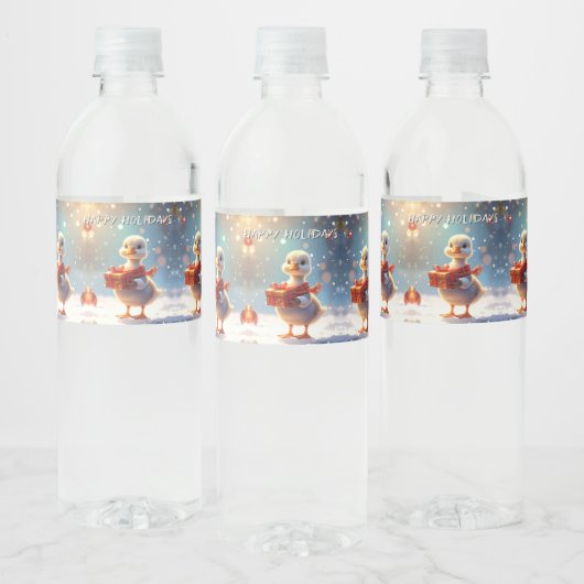 Little Duck Holiday Water Bottle Label Waterfles Etiket (Flessen)