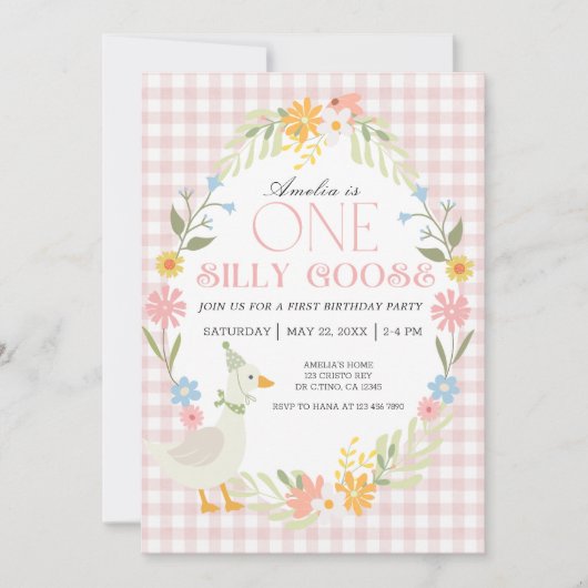 Little Duck Theme Eerste verjaardag Uitnodiging (Voorkant)