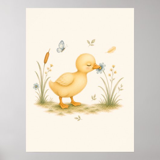 Little Duck & Wildflower Nursery Poster (Voorkant)