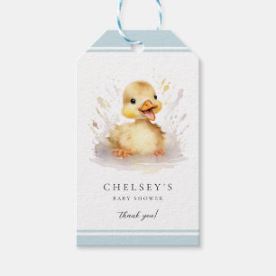 Little Duckling Baby shower Blue Gift Label Cadeaulabel