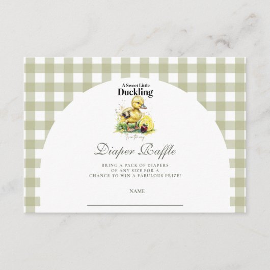 Little Duckling Baby shower Diapper Raffle Informatiekaartje (Voorkant)
