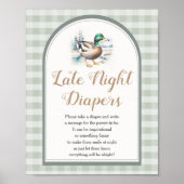 Little Duckling Baby shower Late Night Luiers Poster (Voorkant)