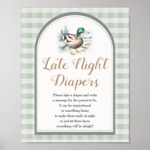 Little Duckling Baby shower Late Night Luiers Poster