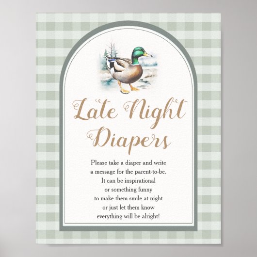 Little Duckling Baby shower Late Night Luiers Poster (Voorkant)