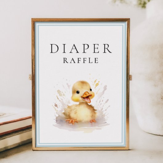 Little Duckling Baby shower Luier Raffle Poster