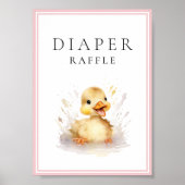 Little Duckling Baby shower Luier Raffle Teken Poster (Voorkant)