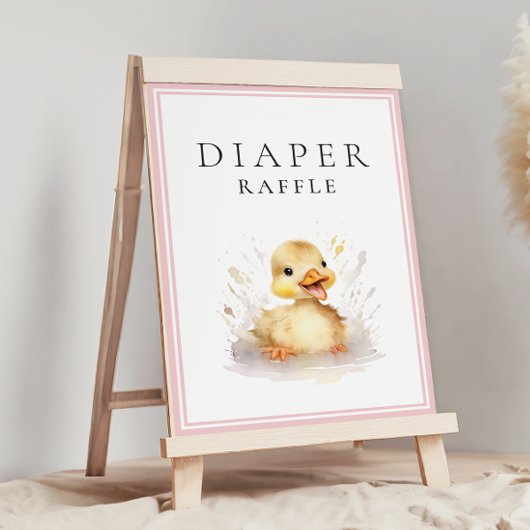 Little Duckling Baby shower Luier Raffle Teken Poster