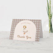 Little Duckling Boerderij Animal Gingham Baby show Bedankkaart (Voorkant)