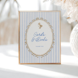 Little Duckling Cottage Blauwe Kaarten en Boeken Poster