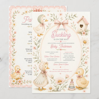 Little Duckling Dreams Baby Shower Invitation Kaart