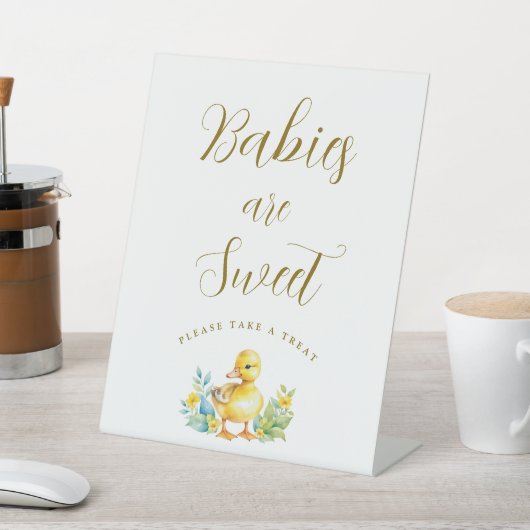 Little Duckling Duck Baby shower Baby's zijn zoet Reclamebord Met Voetstuk (Insitu)