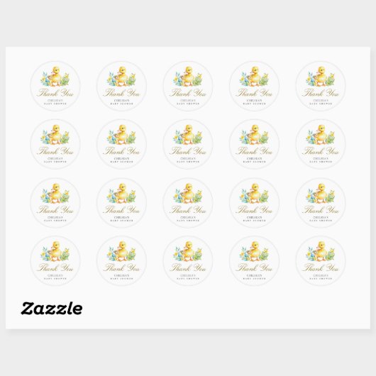 Little Duckling Duck Baby shower Bedankt Ronde Sticker (Vel)