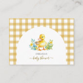Little Duckling Duck Baby shower Boeken voor Baby Informatiekaartje (Achterkant)