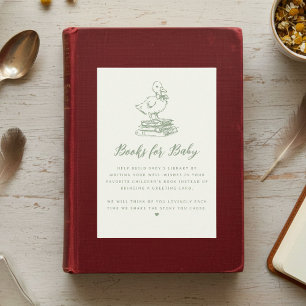 Little Duckling Eend Baby Shower Boek Verzoek Informatiekaartje