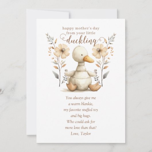 Little Duckling Eerste Moederdag Wenskaart Kaart (Voorkant)
