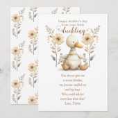 Little Duckling Eerste Moederdag Wenskaart Kaart (Voorkant / Achterkant)