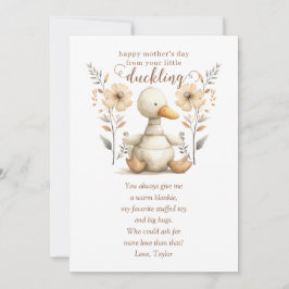 Little Duckling Eerste Moederdag Wenskaart Kaart