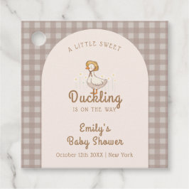 Little Duckling Farmhouse Gingham Baby shower Bedankjes Labels