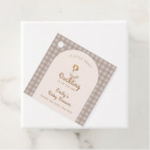 Little Duckling Farmhouse Gingham Baby shower Bedankjes Labels (In situ)