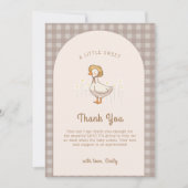 Little Duckling Farmhouse Gingham Baby shower Bedankkaart (Voorkant)