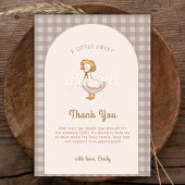Little Duckling Farmhouse Gingham Baby shower Bedankkaart