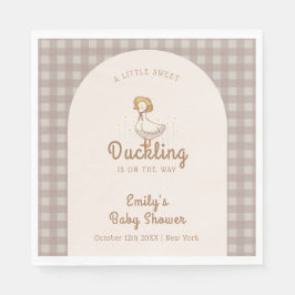 Little Duckling Farmhouse Gingham Baby shower Servet