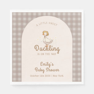 Little Duckling Farmhouse Gingham Baby shower Servet
