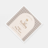 Little Duckling Farmhouse Gingham Baby shower Servet (Hoek)
