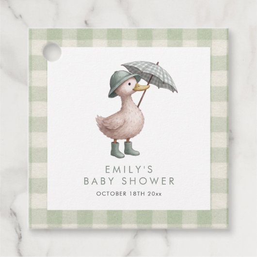 Little Duckling Gender Neutral Baby Shower Bedankjes Labels (Voorkant)