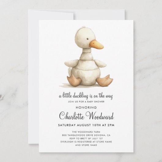 Little Duckling Genderneutraal Boho Baby shower Kaart (Voorkant)
