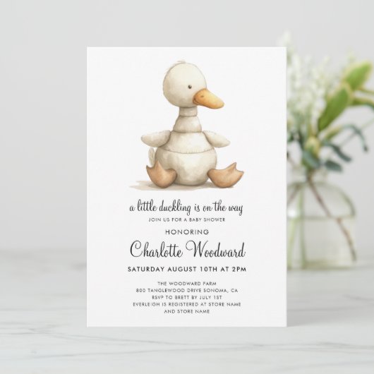 Little Duckling Genderneutraal Boho Baby shower Kaart (Staand voorkant)