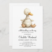 Little Duckling Genderneutraal Boho Baby shower Kaart (Voorkant / Achterkant)