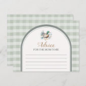 Little Duckling Gingham Baby shower advies voor ma Informatiekaartje (Voorkant / Achterkant)
