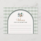 Little Duckling Gingham Baby shower advies voor ma Informatiekaartje (Voorkant)