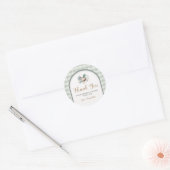 Little Duckling Gingham Baby shower Bedankt Ronde Sticker (Envelop)
