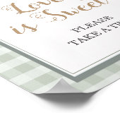 Little Duckling Gingham Baby shower Love Is Sweet Poster (Hoek)