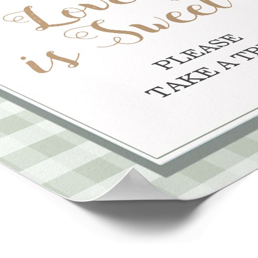 Little Duckling Gingham Baby shower Love Is Sweet Poster (Hoek)