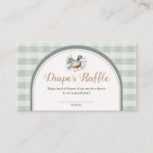Little Duckling Gingham Baby shower Luier Raffle Informatiekaartje (Voorkant)