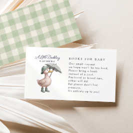 Little Duckling Green Books For Baby Shower Informatiekaartje