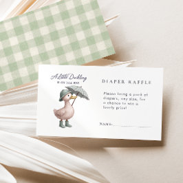 Little Duckling Green Diaper Raffle Baby Shower Informatiekaartje