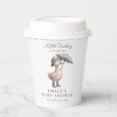 Little Duckling Green Gender Neutral Baby Shower Papieren Bekers (Voorkant)