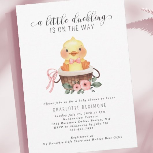 Little Duckling is onderweg naar de babymeisjesdou Kaart