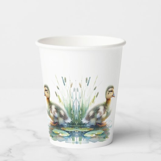 Little Duckling Paper Cups Meisje Baby shower Papieren Bekers (Achterkant)